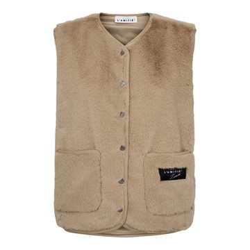 Haute L' Amitié - New Fur Tech Vest - Beige